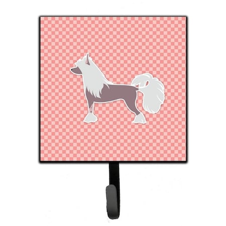 Carolines Treasures Chinese Crested Checkerboard Pink Leash or Key Holder BB3643SH4